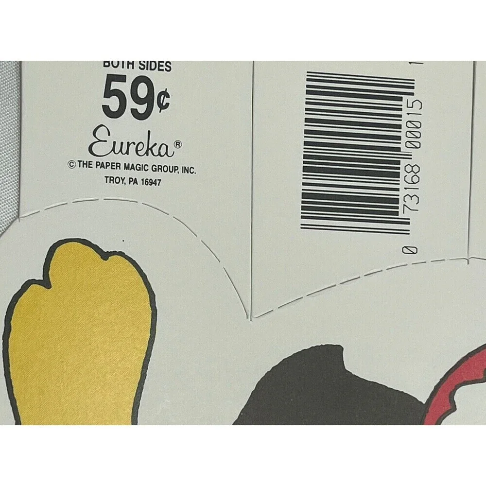 Vintage Eureka 2 Penguins Die Cut Christmas Decorations Double Sided 15” X 8”